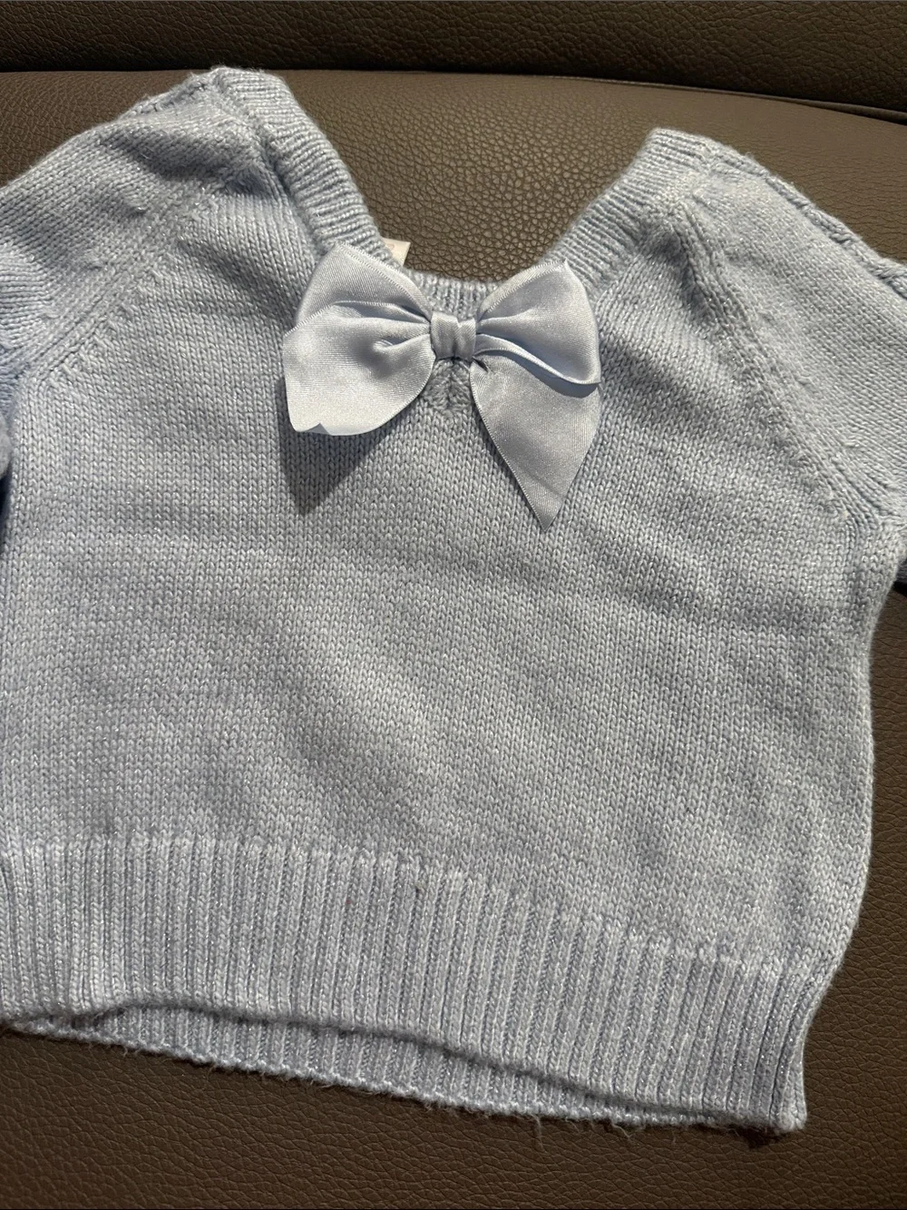 Gymboree Light Blue Cable Knit shimmer Crewneck Sweater